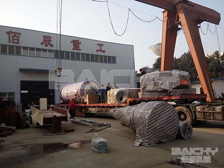 Stone crushing production line and rotary dryer delivery