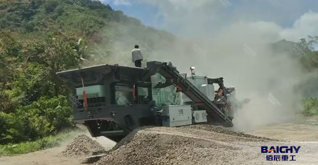 Baichy-Crawler-Mobile-Impact-Crusher-Plant-Successfully-site-2