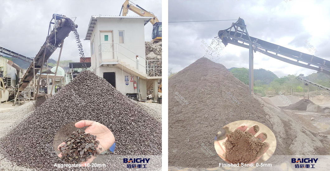 Stone crusher plant output size