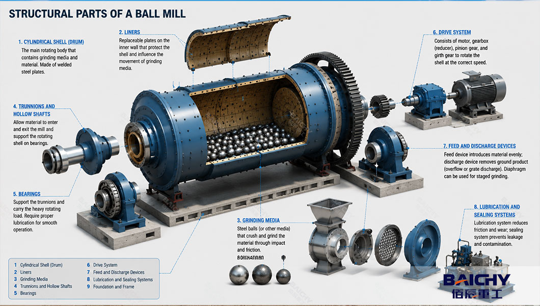 Ball Mill Structure Explained: Key Components and How They Work Together