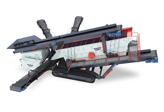 Tracked vibrating screen